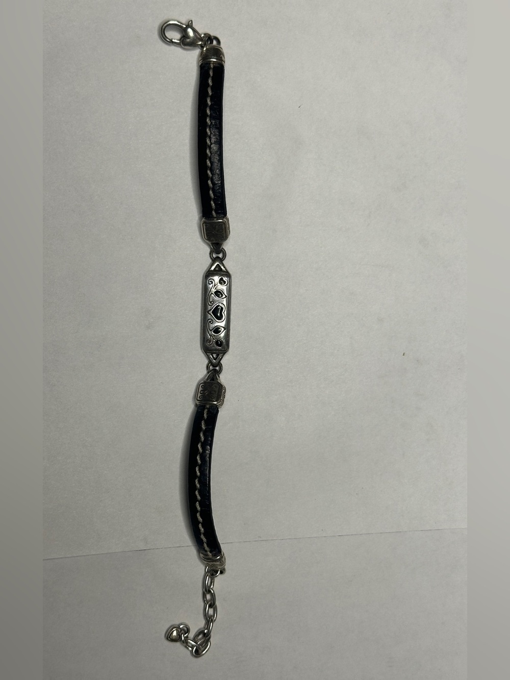 Brighton Black Leather Bracelet with Silver-Tone Accents